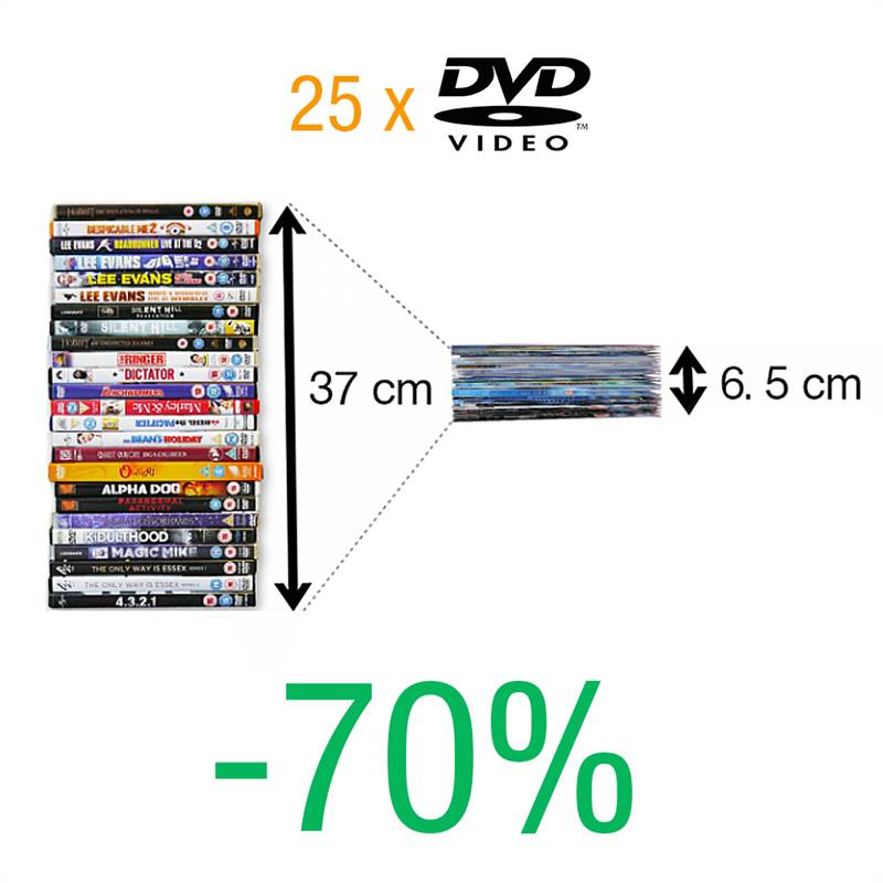 glans Reception kassette 100 DVD lommer til DVD opbevaring - plads til cover